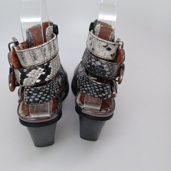 Jeffrey Campbell Ankle Booties Ibeza Carlton Snake Python Buckle Heels Size 6.5 - Picture 5 of 16